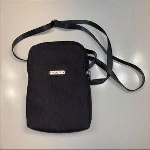BAGGALLINI Charcoal Mini Purse Zipper Crossbody Bag Travel Buckle Strap Sack